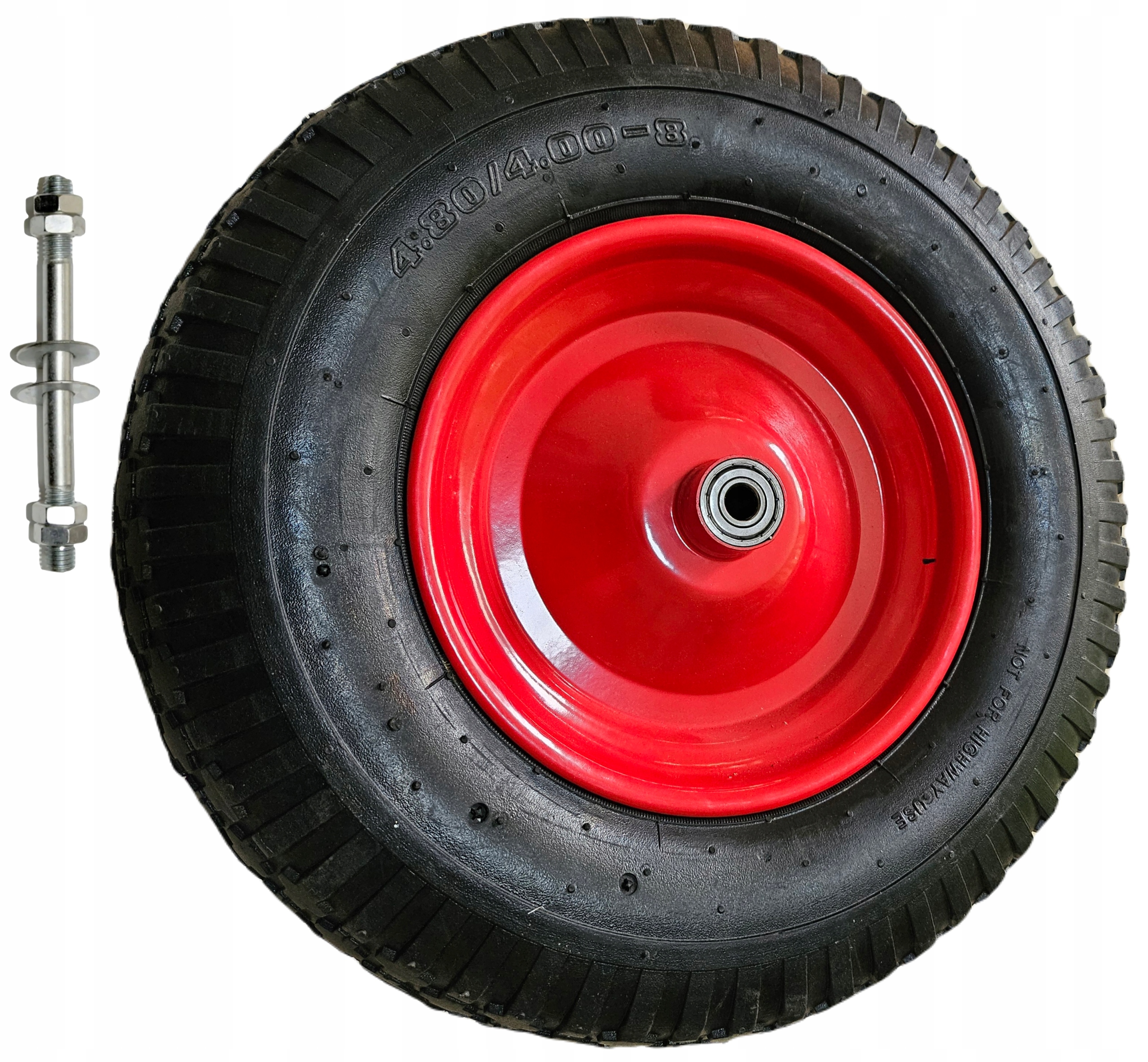 Koło Pneumatyczne z Dętką Pompowane do Taczki Wózka 4.80/4,00-8 + Ośka EAN (GTIN) 5906321380072