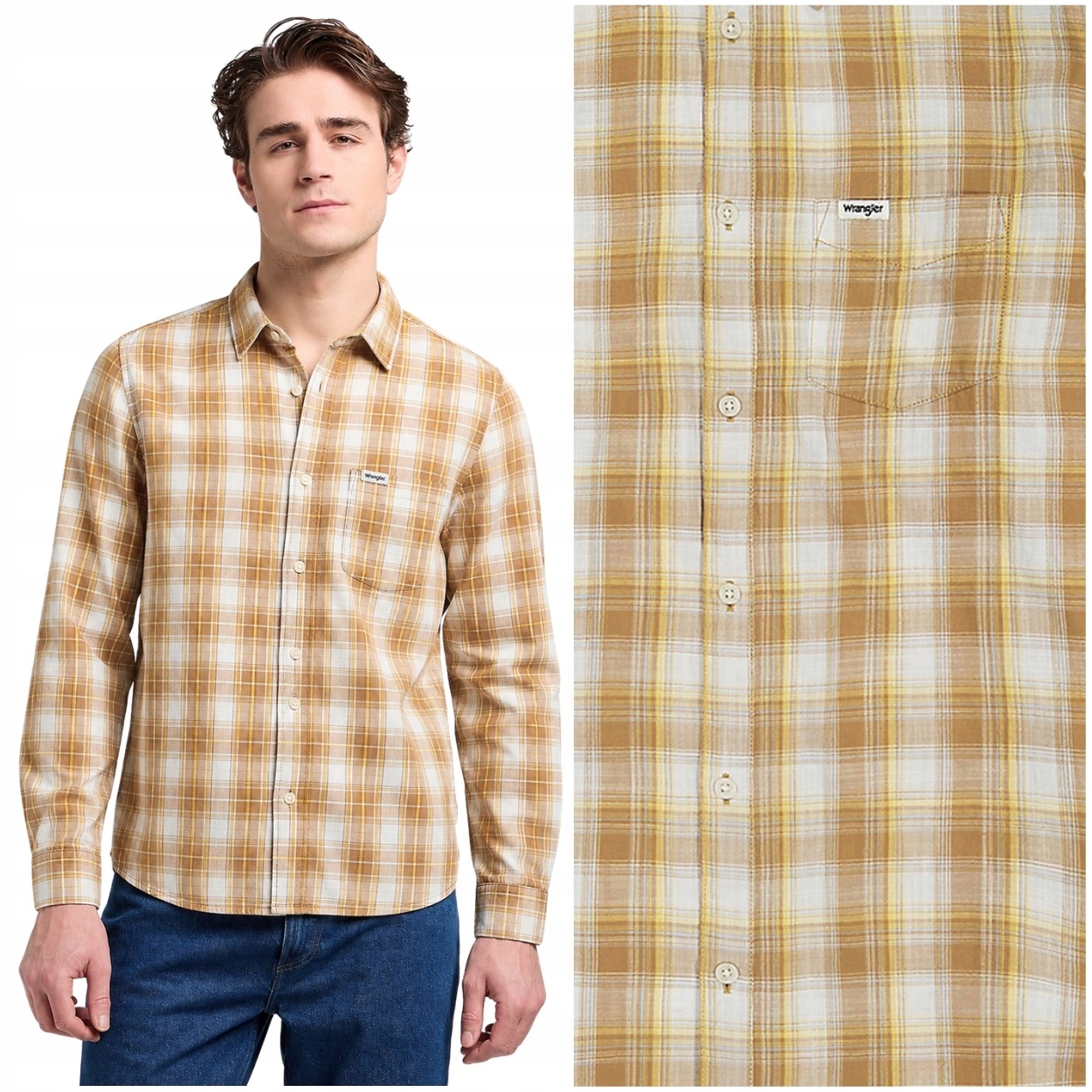 Wrangler 1 Pocket Shirt Dijon bavlněná kostkovaná košile Regular Fit M