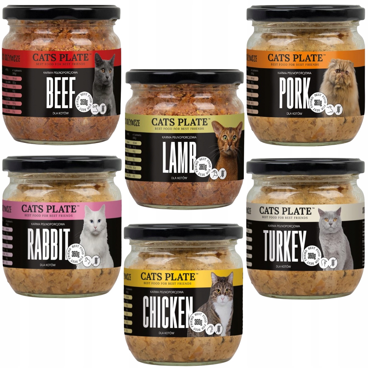 Cats Plate karma mokra mix smaków 6x 360g