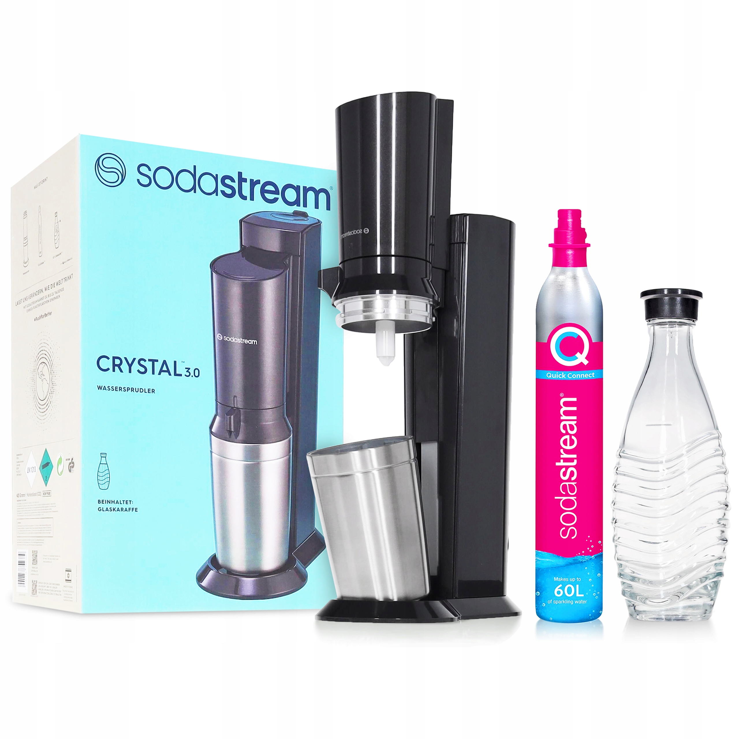 Saturátor Na Vodu Sodastream Crystal 3.0 Quickconnect Sklenená Fľaša