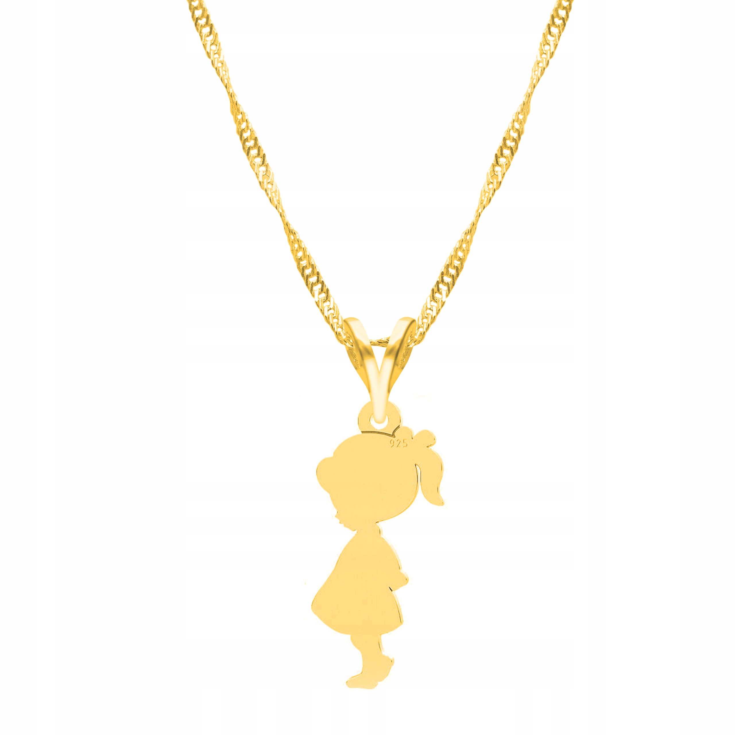 

Łańcuszek złoty naszyjnik 925 Blaszka Dziewczynka