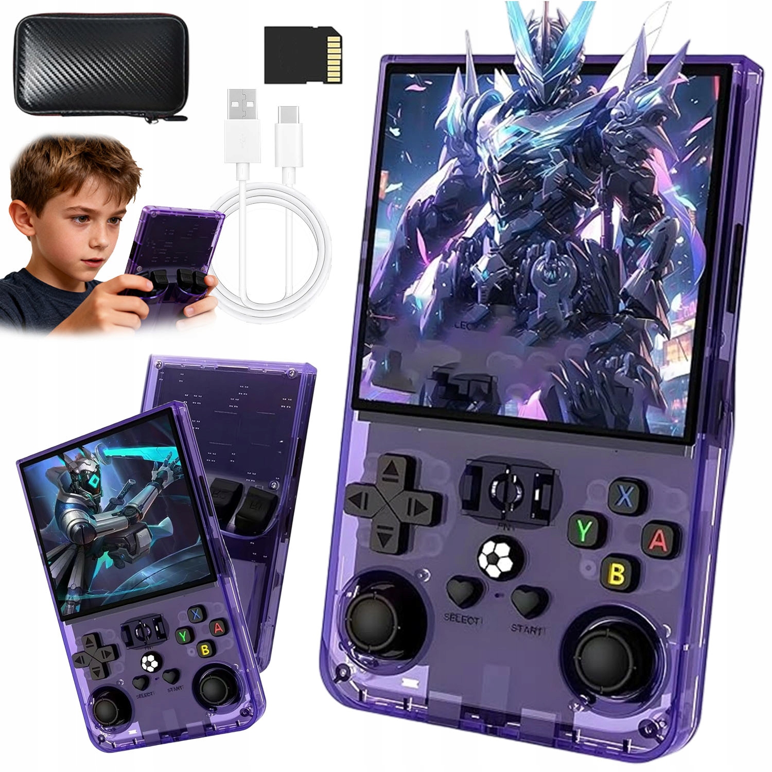 Konsola Do Gier Retro Sd 64 Gb 4,0'' Fioletowy R36MAX Ideal 720P Pl