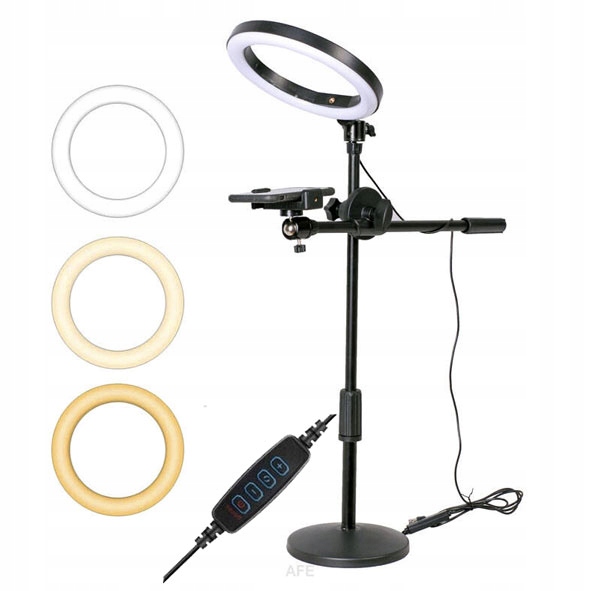 Lampa RING LED 30cm USB STATYW BOOM do telefonu
