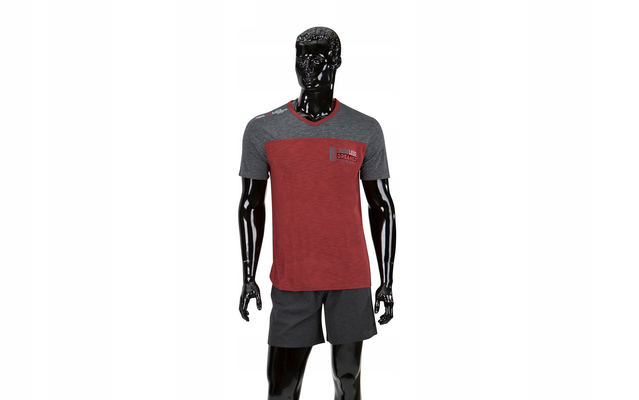 Pánské pyžamo vel L, krátké, bordó, Massana