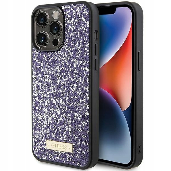 Etui Guess Rhinestone Metal Logo na iPhone 15 Pro Max różowe Guess