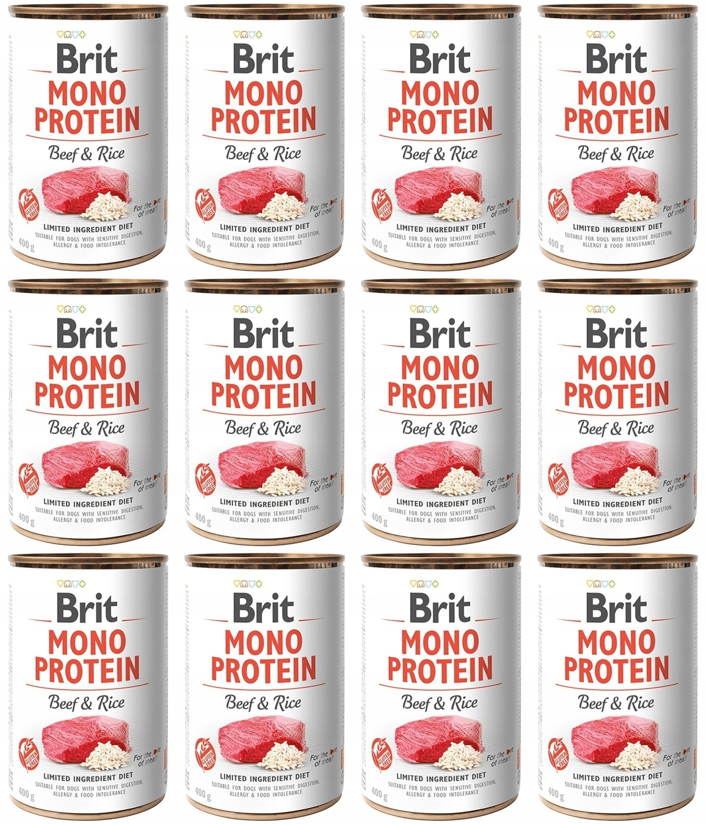 Levně Brit Mono Protein Hovězí & Rice 12 x 400 g