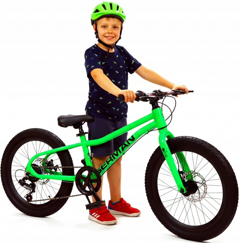 Lekki Aluminiowy Zielony Neonowy Rower 20 cali Chłopięcy Dziewczęcy 5-8 Lat