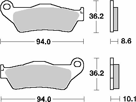 KLOCKI HAMULCOWE SBS BMW K 1200 S 2005-2008 TYŁ Producent SBS