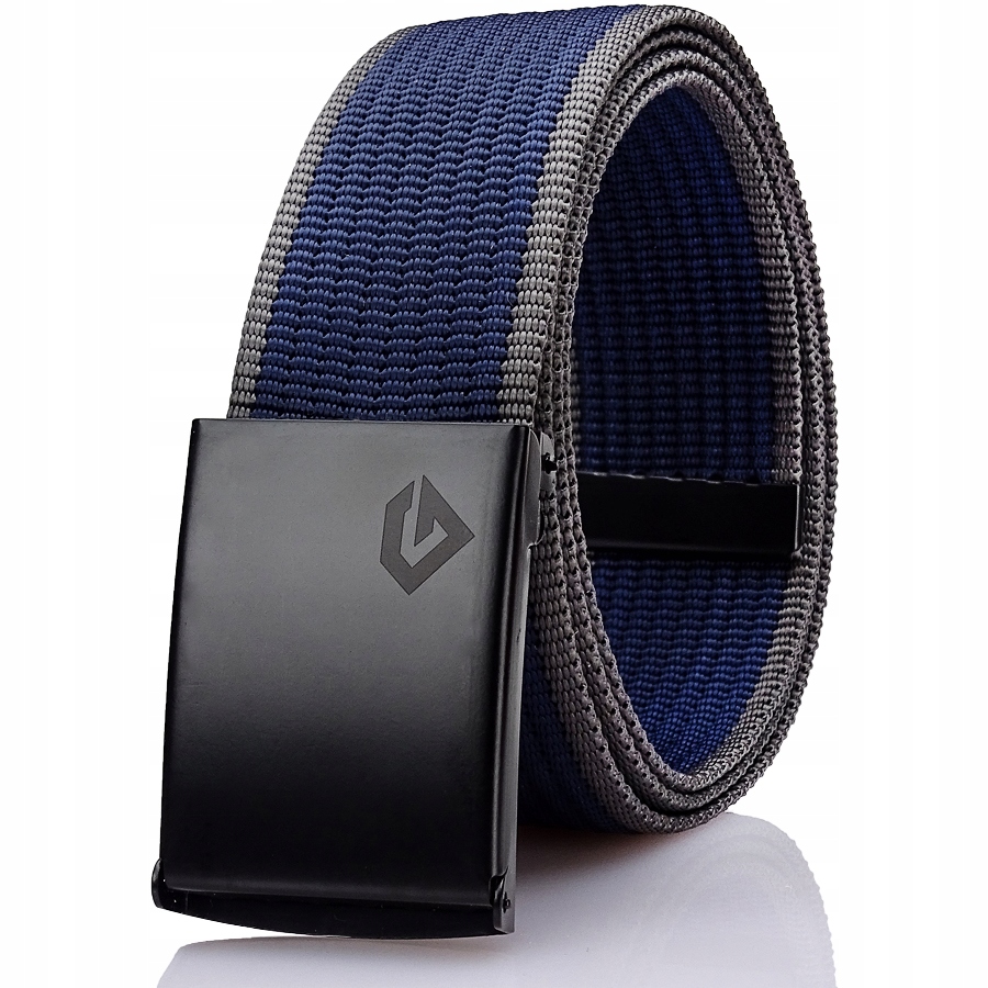 Pasek Parciany Białe Paski Czarna Klamra Gracio