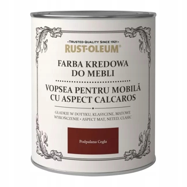 FARBA KREDOWA DO MEBLI MATOWA RUSTOLEUM CEGLANY 0,75 PODPALANA CEGŁA OUTLET