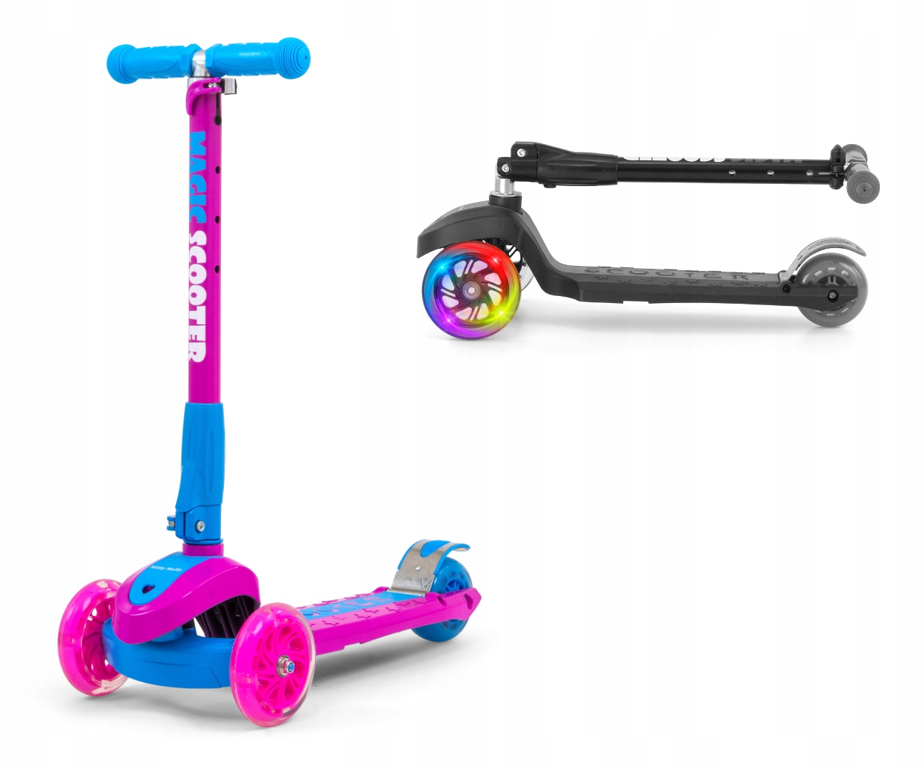 Scooter Magic Tříkolová Koloběžka modrá Dětská nastavitelná Milly Mally
