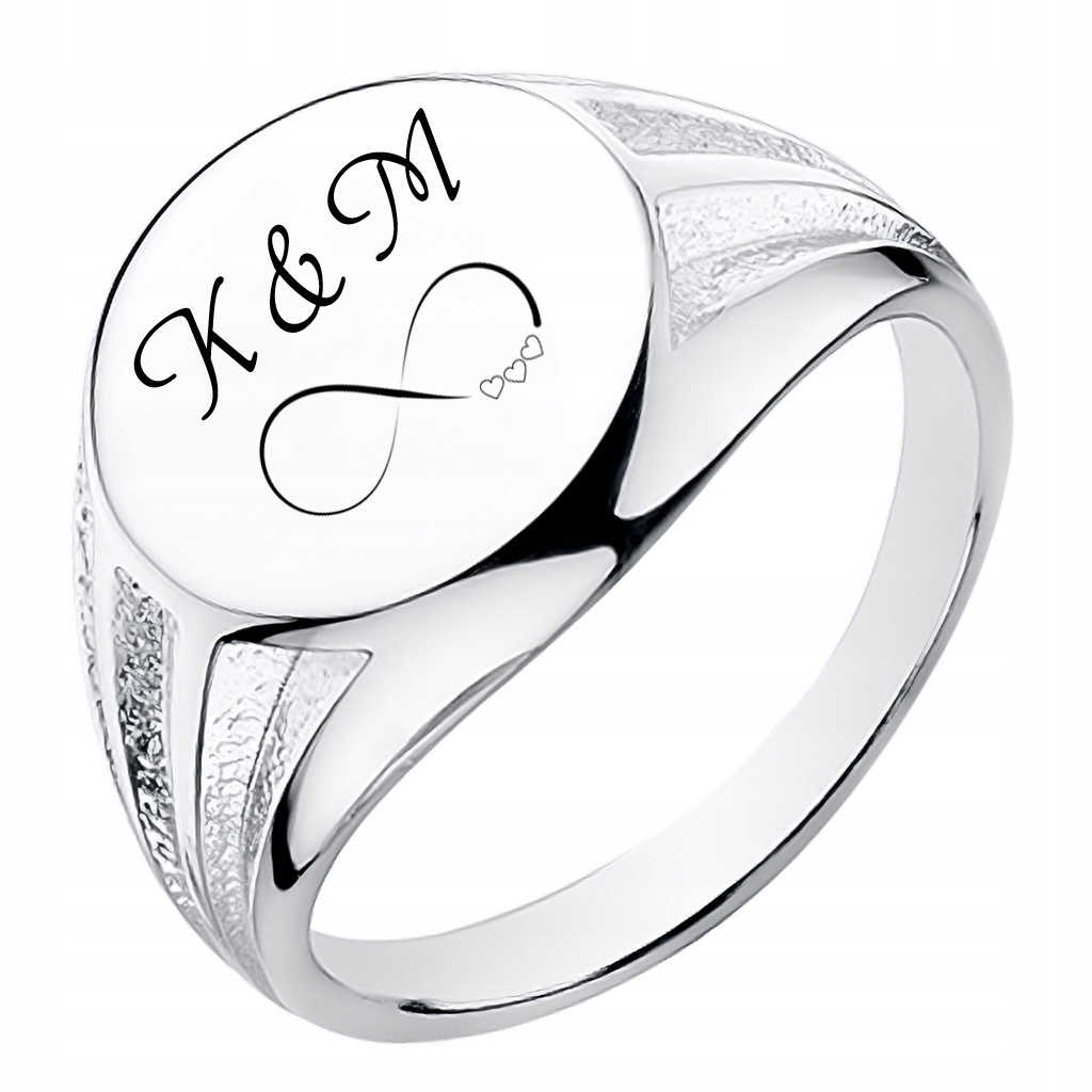 Pierścionek srebrny sygnet męski gładki OKRĄGŁY rodowany SREBRO 925 Stan opakowania oryginalne