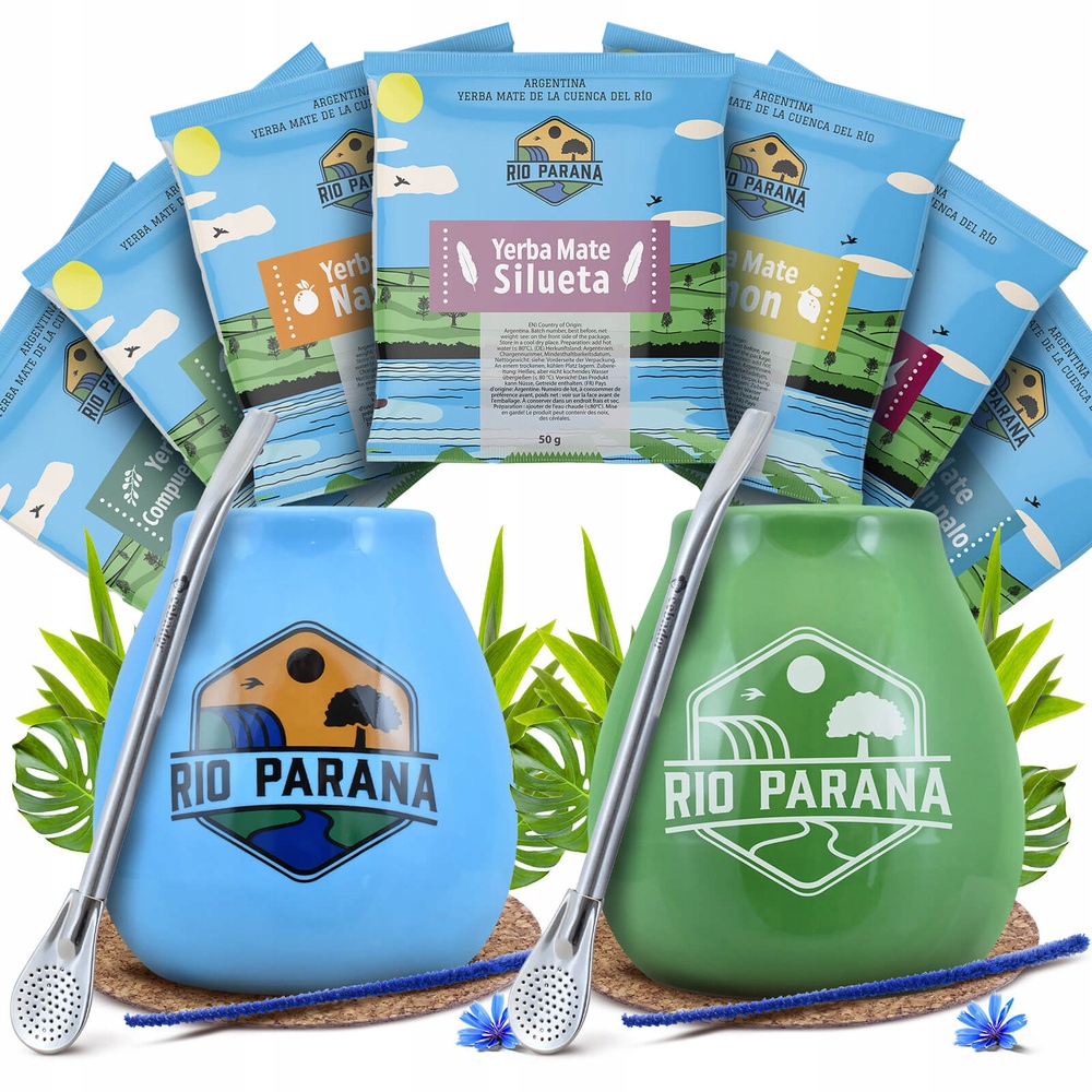 Levně Sada vzorků Yerba Mate pro dva Rio Parana tykva bombilla 7x50 g