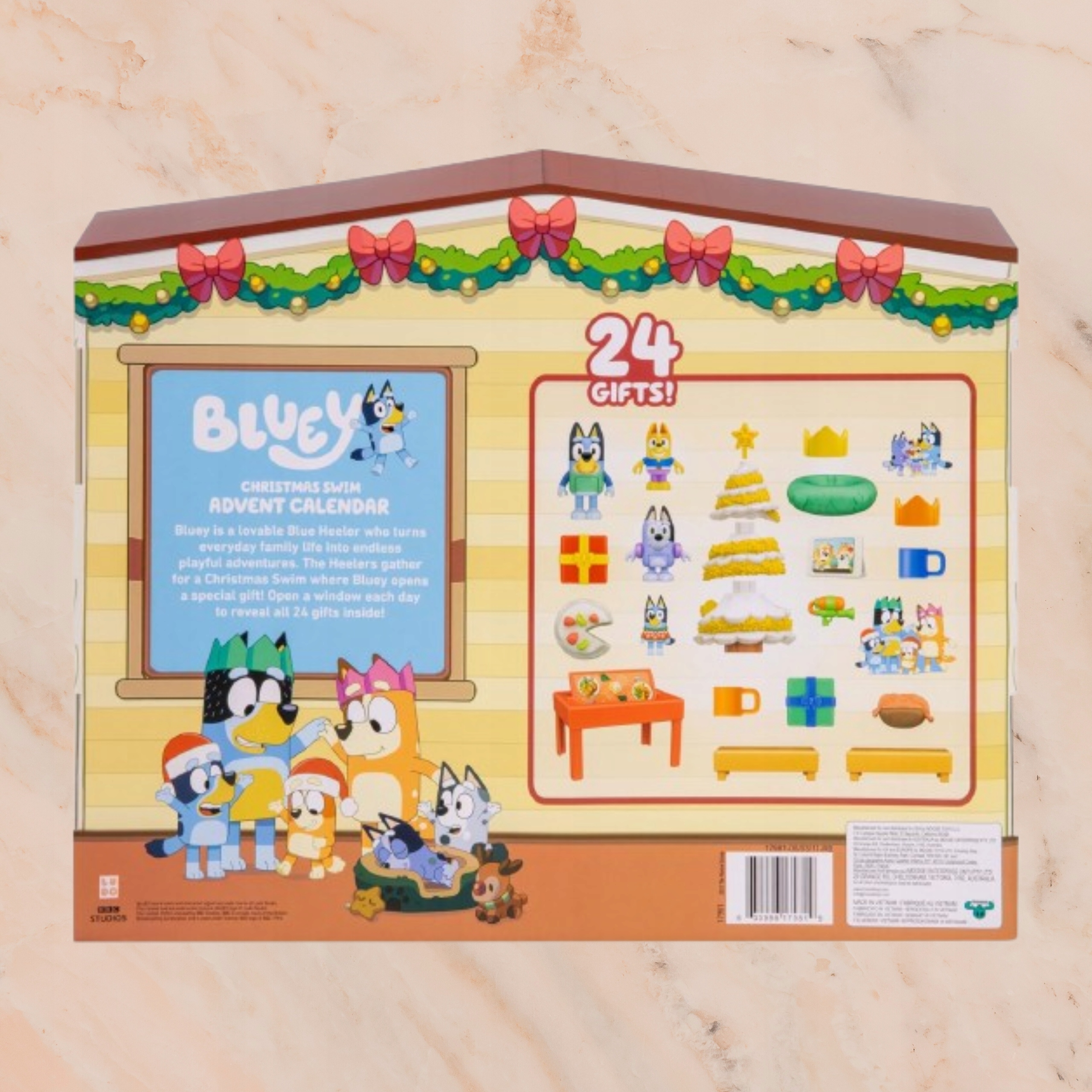 Адвент-календарь Moose Toys Bluey Swim BLU17981, фигурки Bluey, Socks, Bartlebee и 19 аксессуаров — фото 3