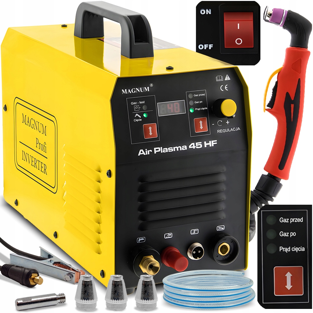 PRZECINARKA PLAZMOWA PLAZMA PLASMA MAGNUM CUT 45 230V 15MM DO STALI ALU AIR
