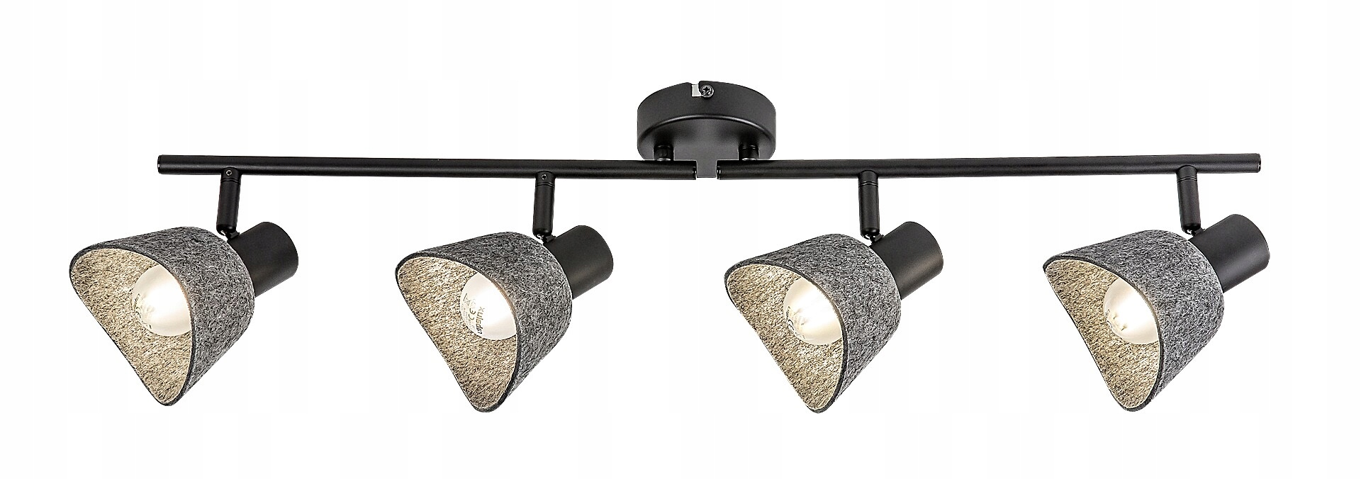 Stropná lampa Rabalux Farelia čierna plstená 4-bodová E14 10W
