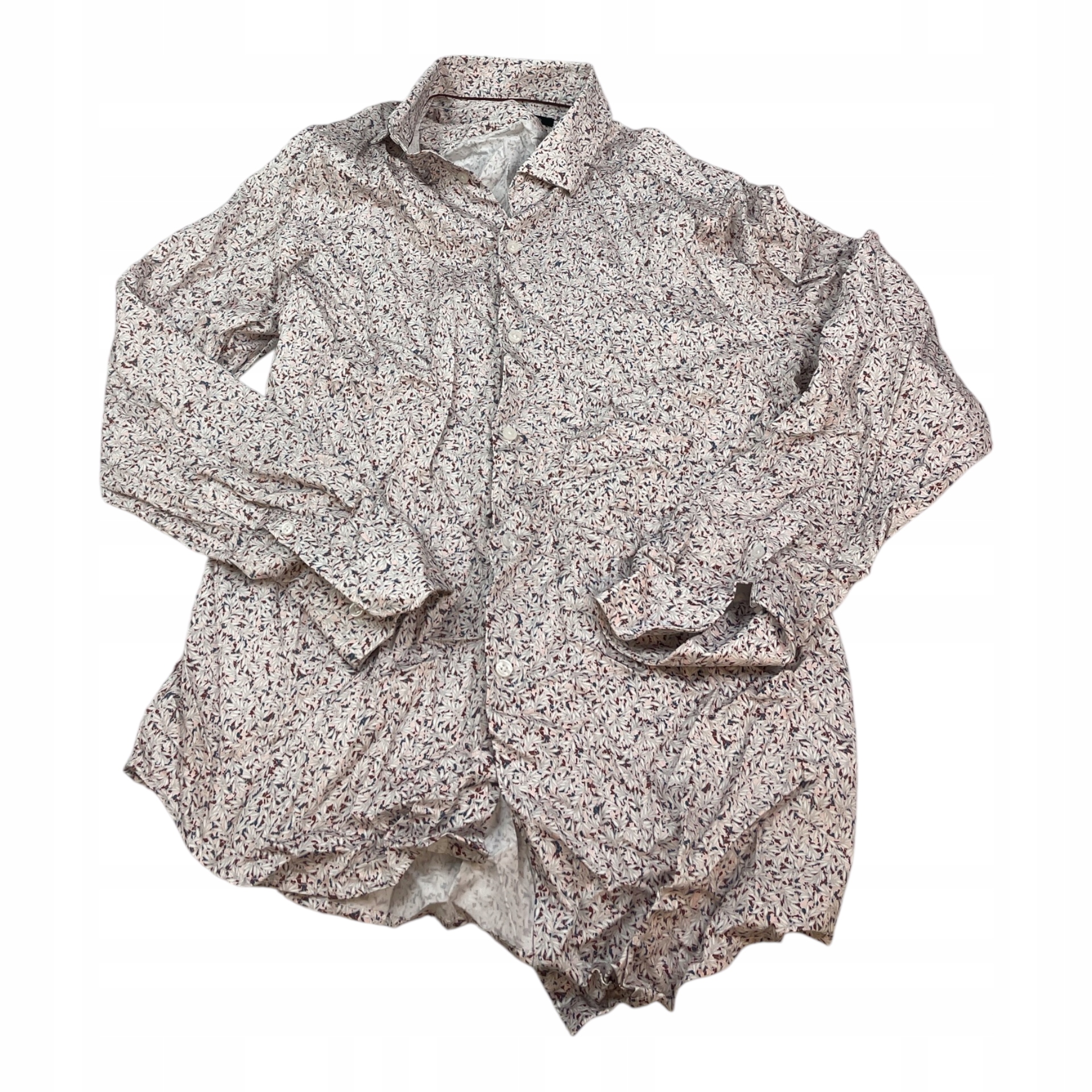 Pánská košile Rw&co slim fit s jemným vzorem listů, velikost L