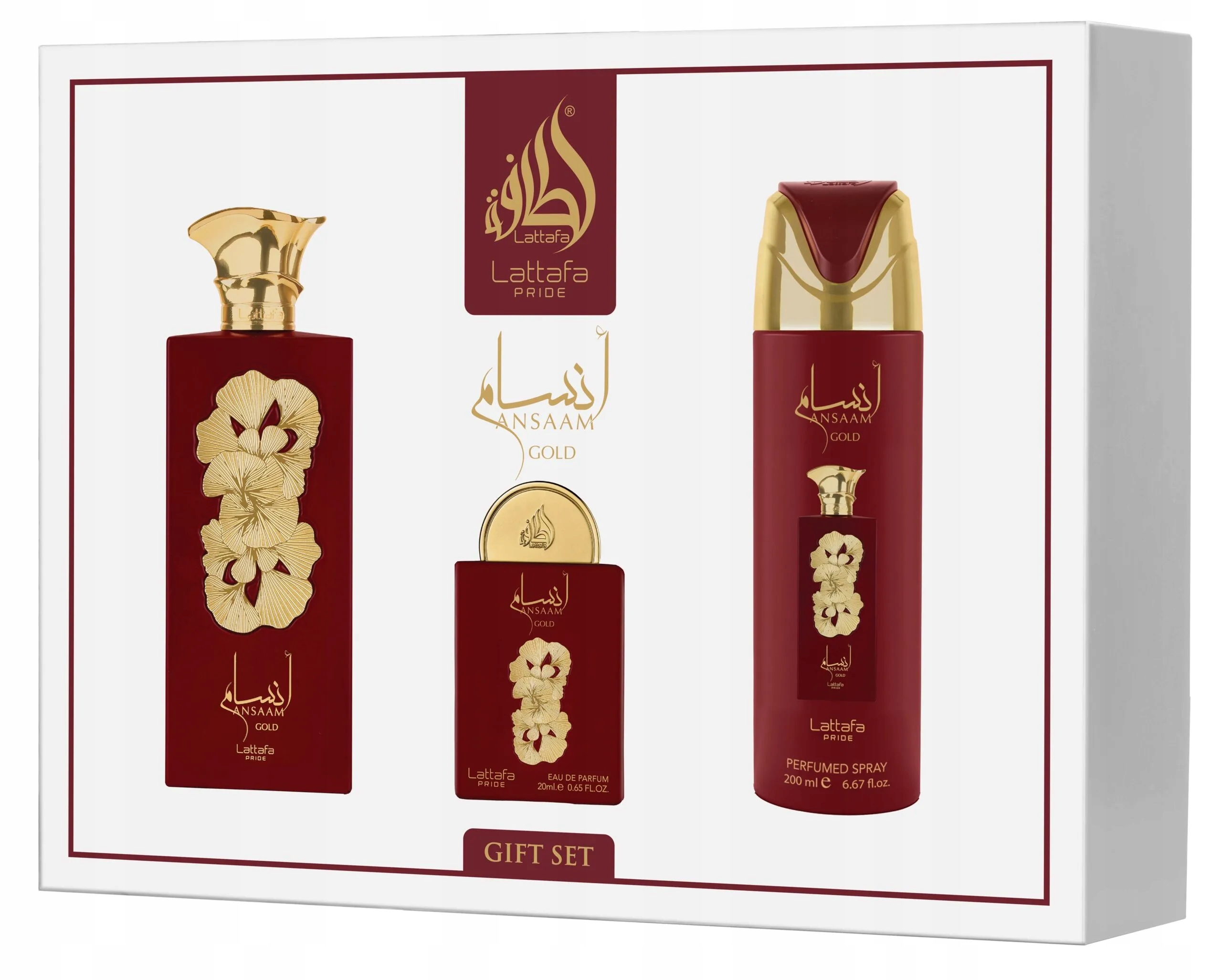 Lattafa Pride Ansaam Gold Edp 100 ml Edp 20 ml Deo Vapo 200 ml