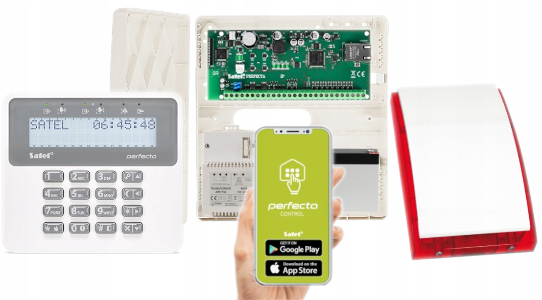 System Alarmowy Satel Perfecta-ip 64M Ethernet Push LCD 4 Strefy Syrena App