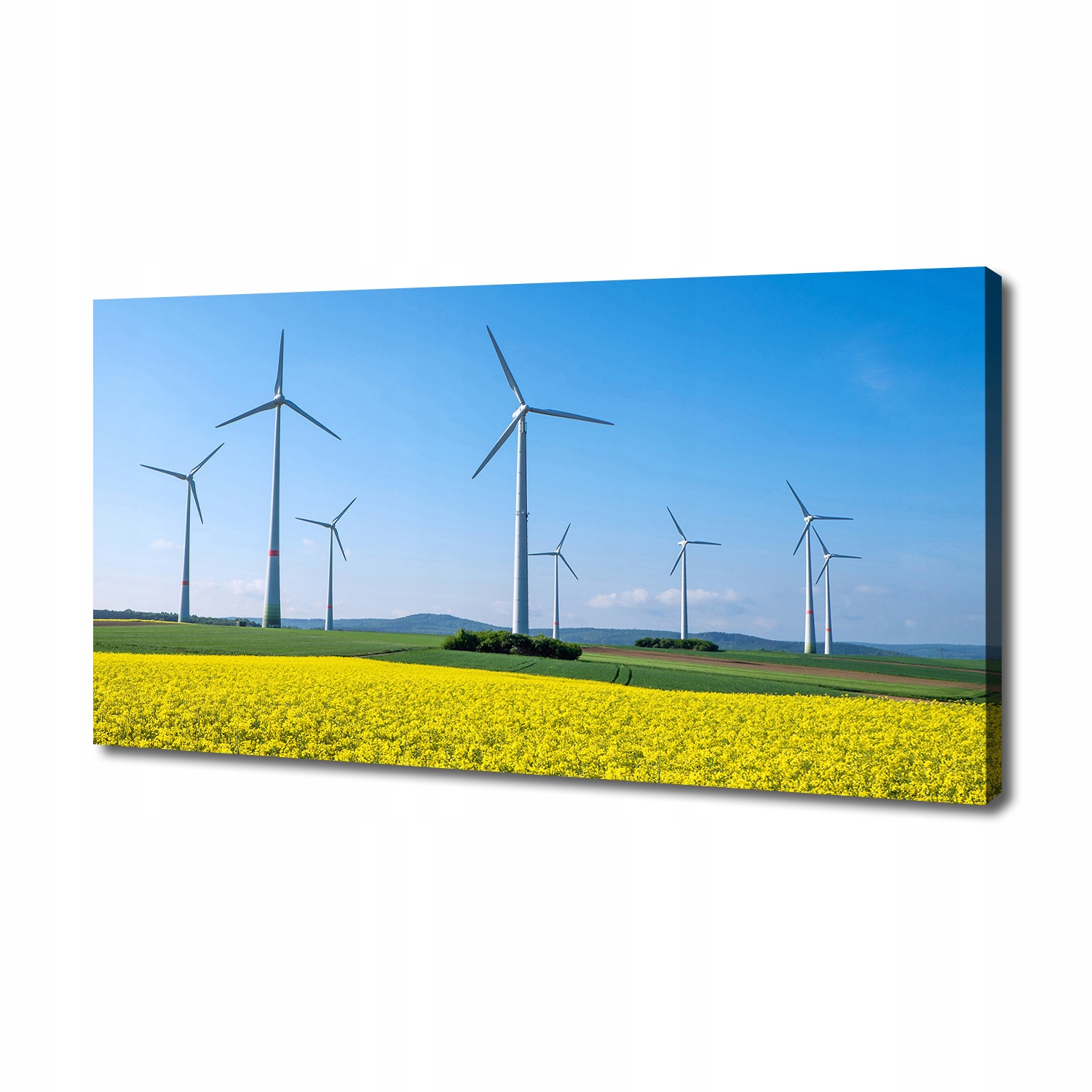 

Foto obraz na płótnie Wiatraki na polu 140x70 cm