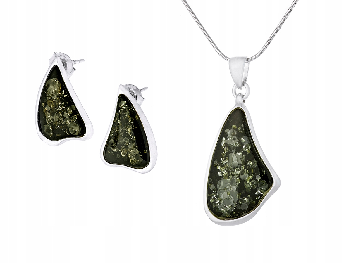 

Komplet Brigitte Z - Srebro z Bursztynem