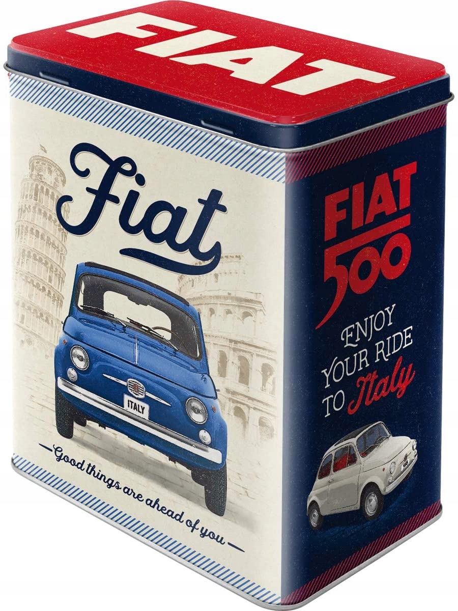 

Puszka pojemnik Fiat 500 Good Things Are Nostalgic