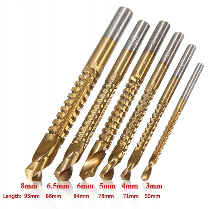 ZESTAW WIERTEŁ 6el WIERTŁA FREZUJĄCE METAL DREWNO Marka Falon-Tech