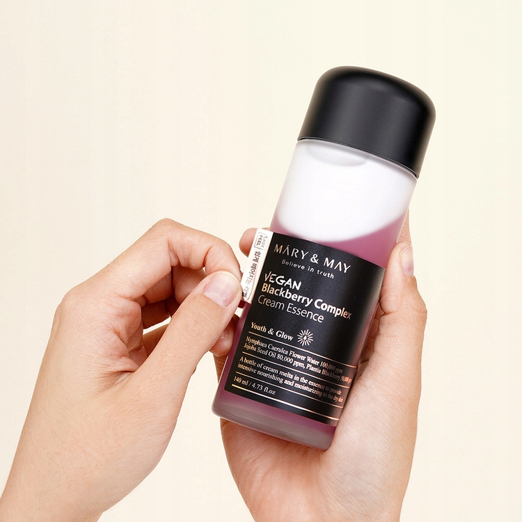 Mary&May Vegan Blackberry Complex Cream Essence, 140 ml - Rozjaśniająco-nawilżająca esencja do twarzy — 4