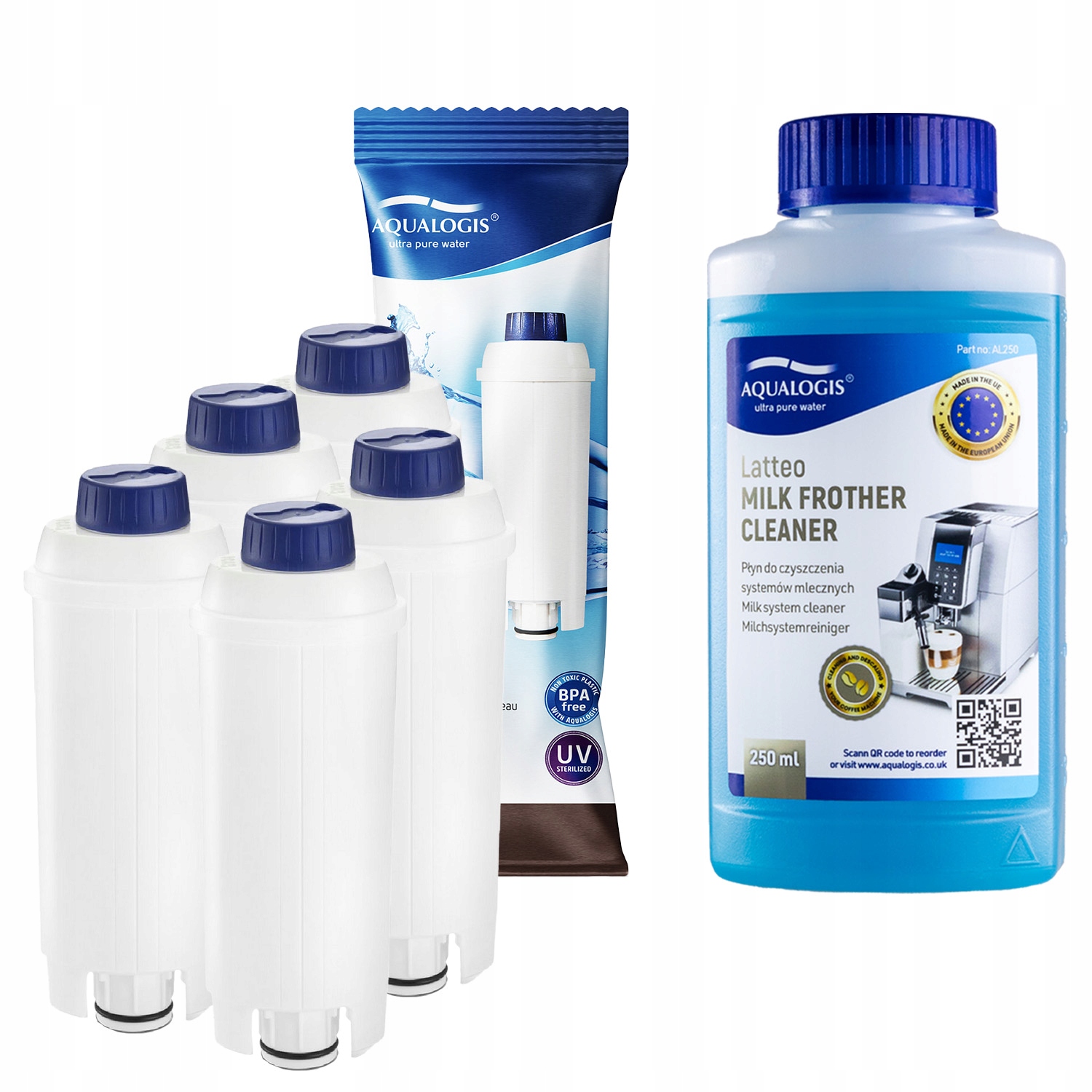 5x Filtr do kávovaru Delonghi AL-S002 Tekutina Latteo 250 ml