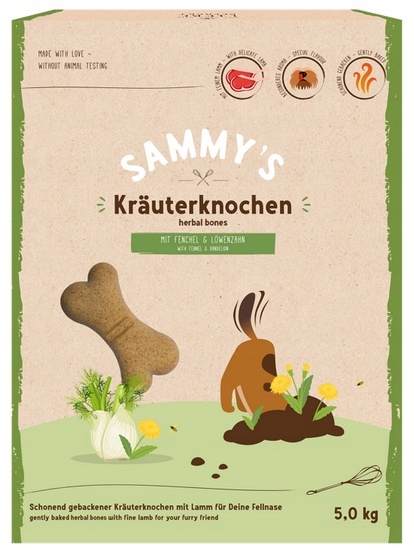Levně Bylinné kostky pro psy s jehněčím masem a vitamíny – Pamlsek Sammy's 5 kg
