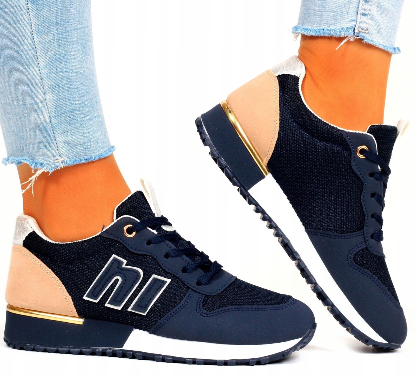 Buty Sportowe Damskie Sneakersy Obuwie Wiązane