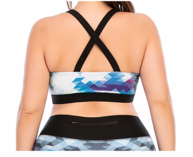 KOMPLET TOP SPODNIE LEGGINSY NA SIŁOWNIE PLUS SIZE Kolor dominujący inny