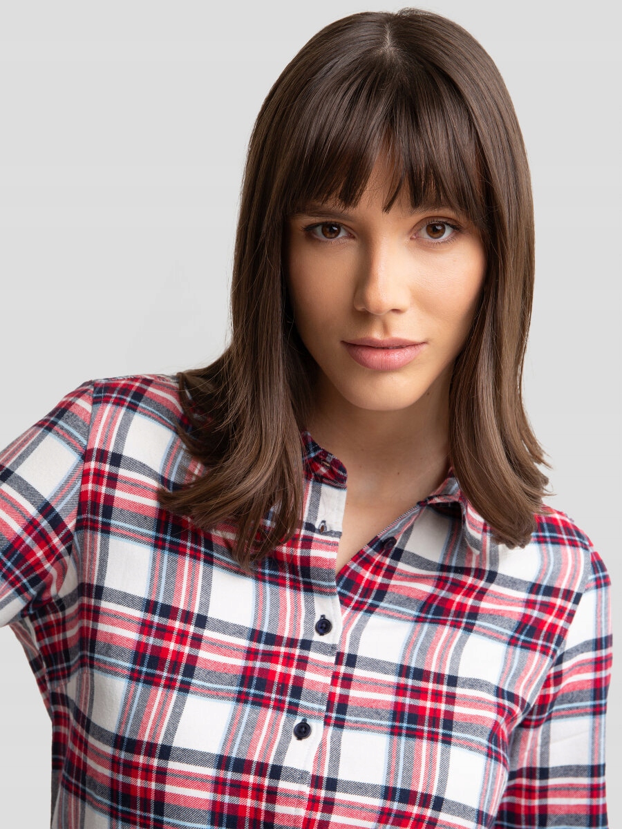 BIG STAR KOSZULA DAMSKA W KRATĘ Z WISKOZY CZERWONA PETRINI 603 XXXL Rozmiar 3XL