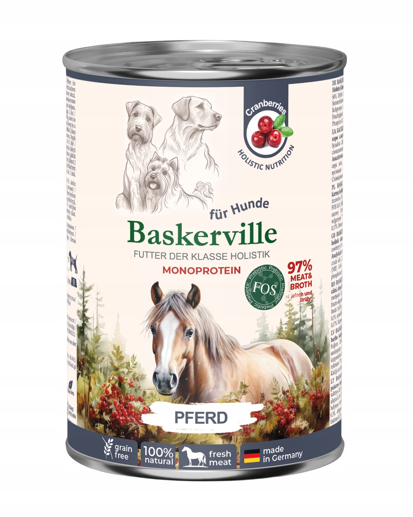 Levně Baskerville Premium vlhké krmivo pro psy Adult Konina 24x400 g