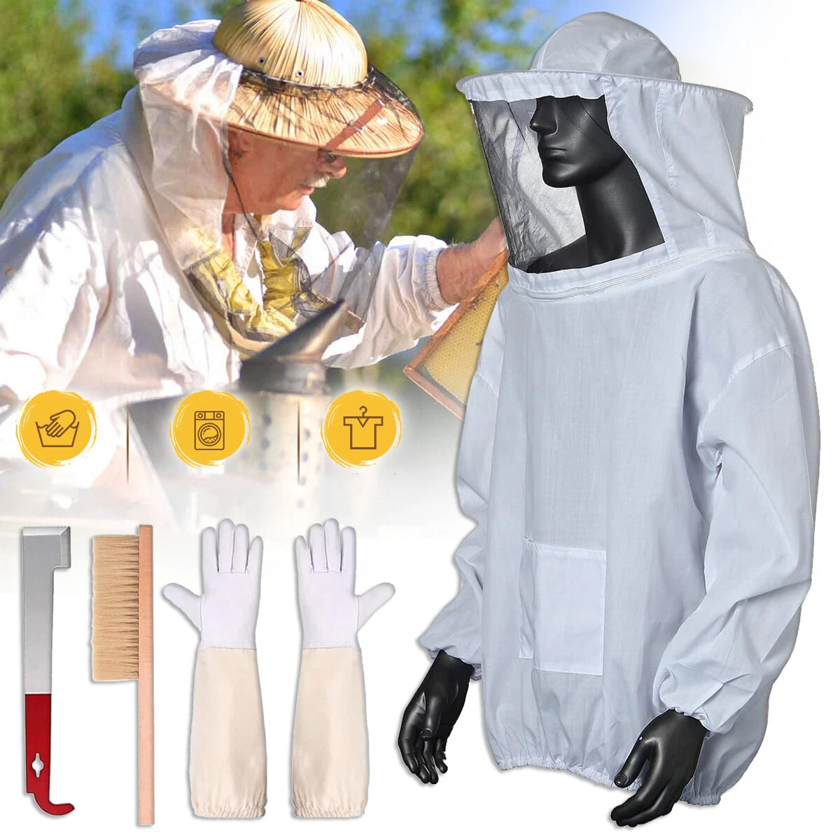 Včelařský Oblek, Ochranné Oblečení Se Závojem, Včelařské Rukavice