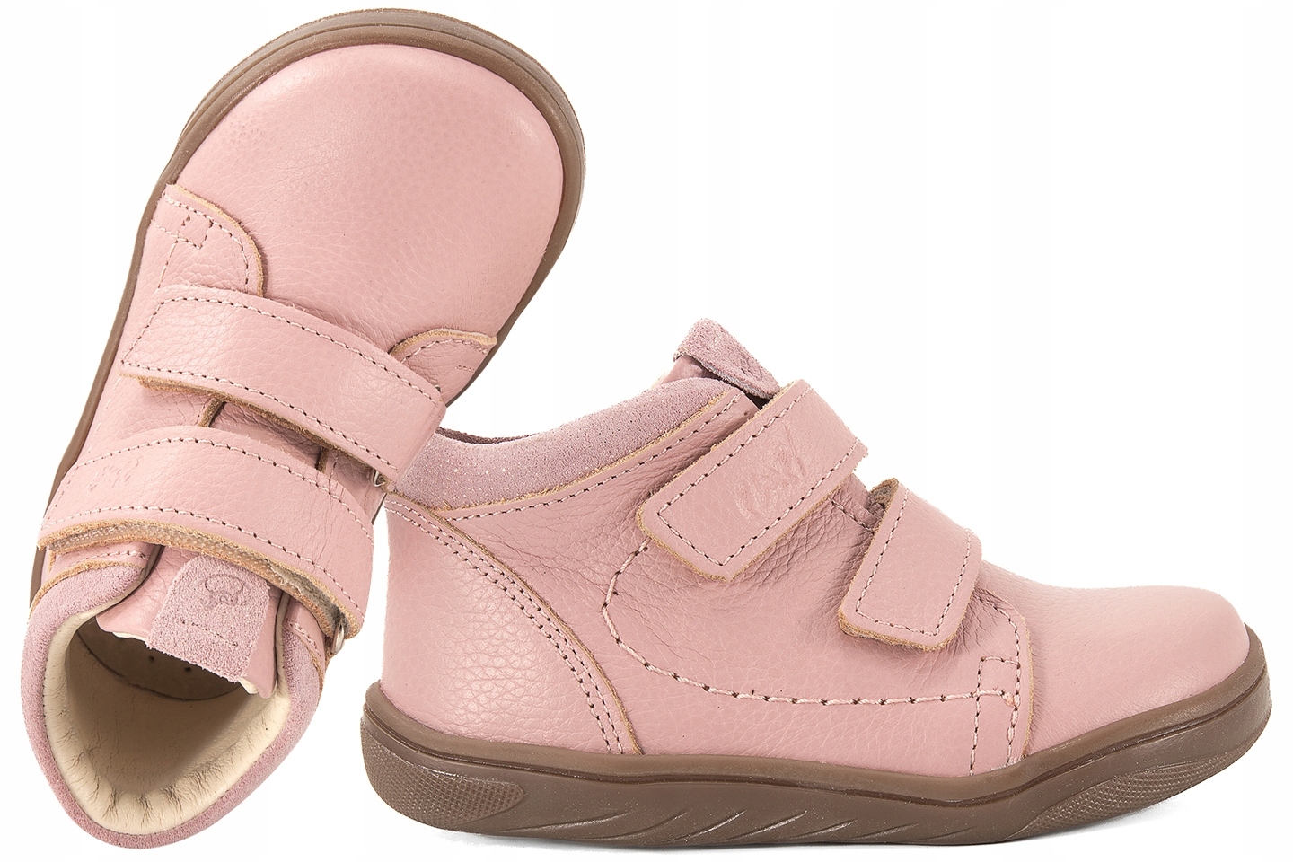 Emel E2145B-4 Barefoot Trzewiki Skórzane Dziewczęce Półbuty różowe Róż 22