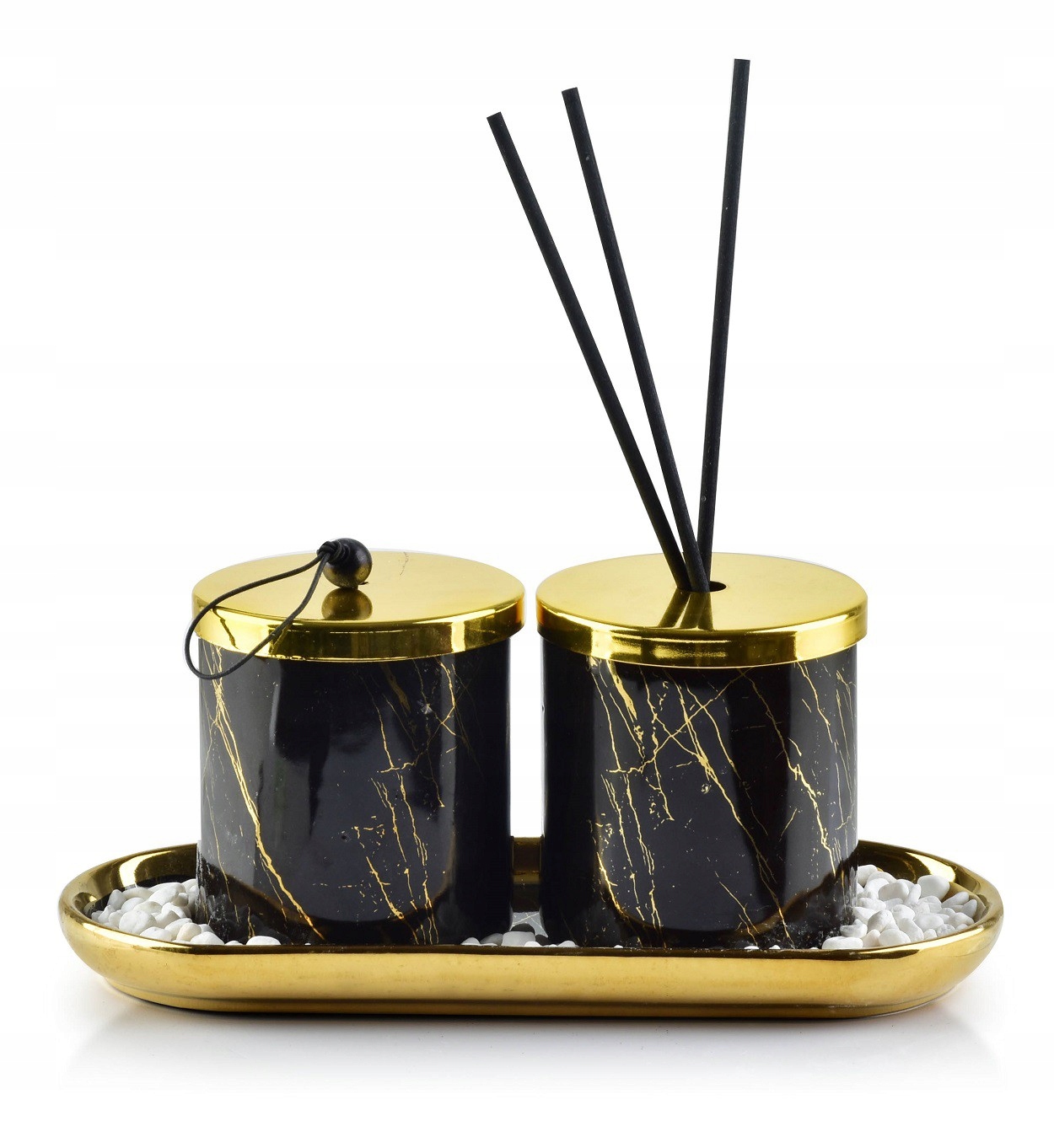 

Złoty zestaw zapachowy z podstawką odświeżacz