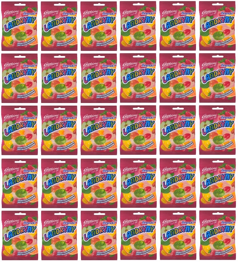 Levně 30 x 90 g Goplana Brando ovocné landryny Karton