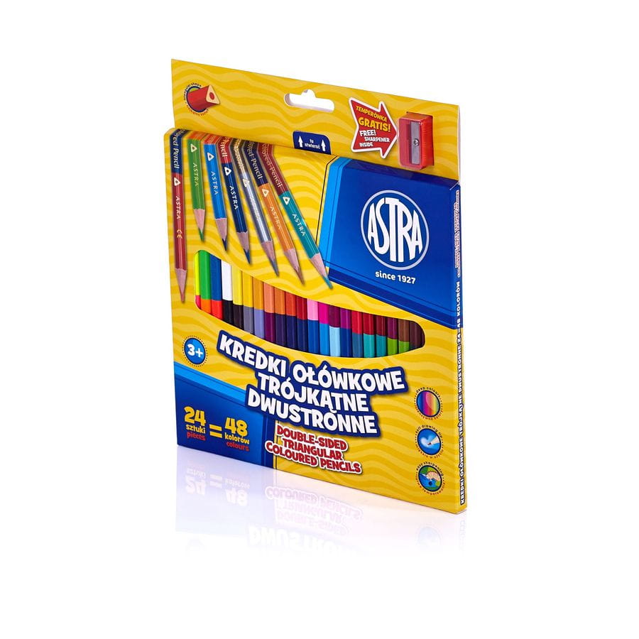 

Kredki ołówkowe dwustronne trójkątne 24 sztuki 48
