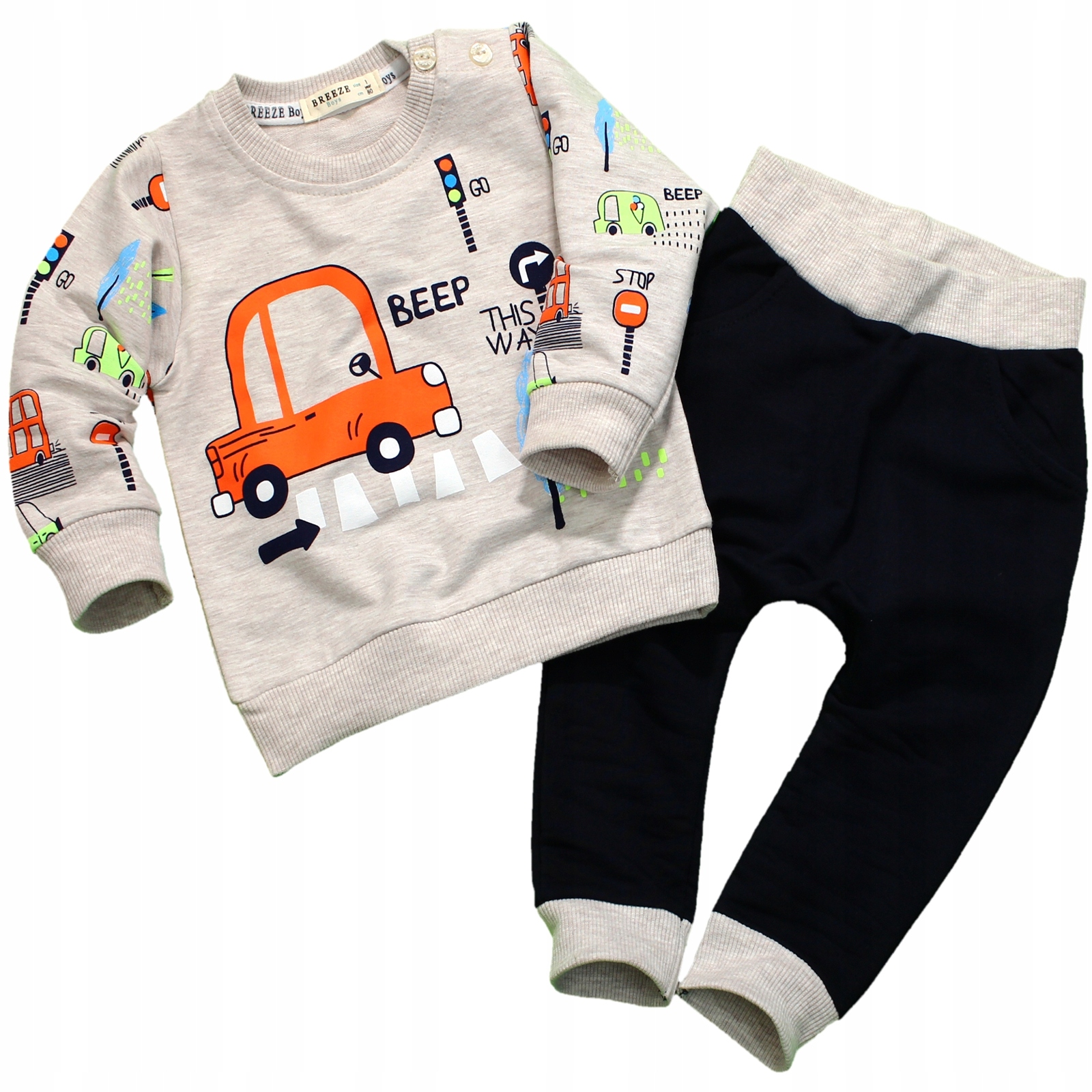 

Komplet Dresowy Autko Bluza Spodnie Baggy 92