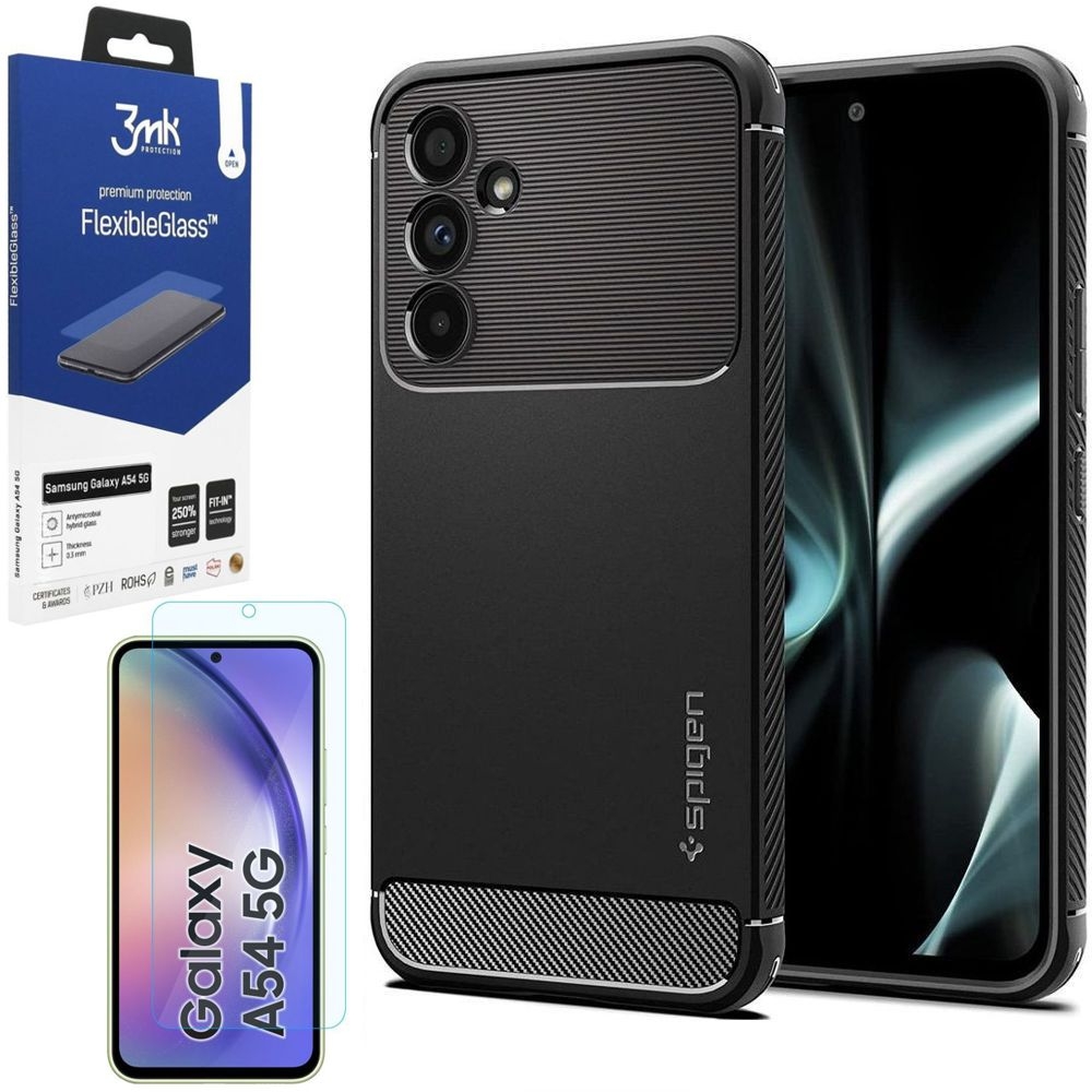 

Etui Szkło 3mk do Galaxy A54 5G, Spigen Rugged
