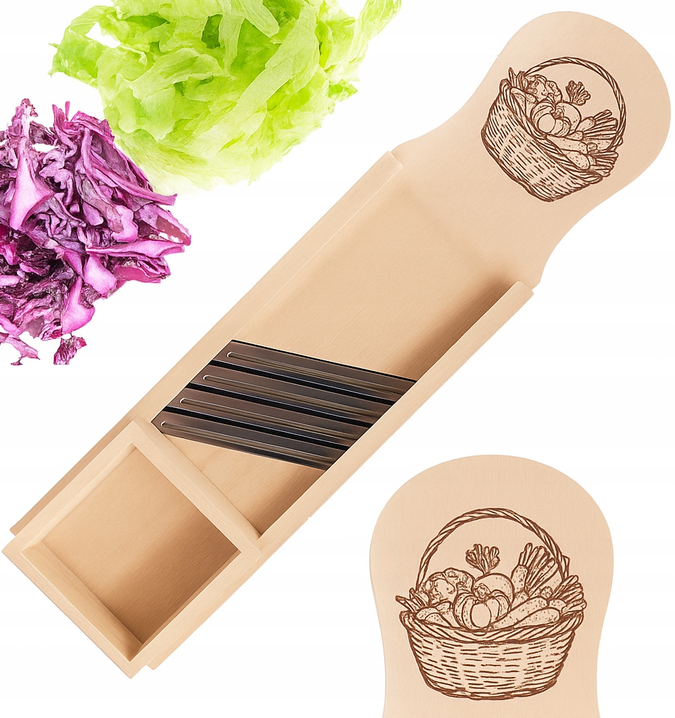 Kráječ Na Zelí Velký XXL Dřevěný Gravír Bonus Špachtle A Nůž