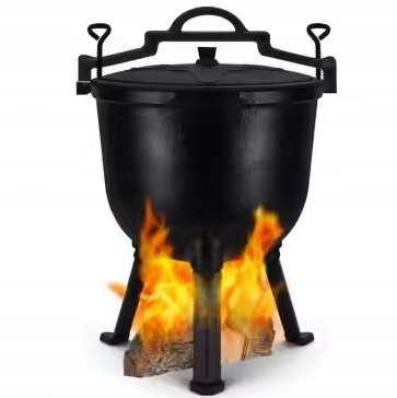 Kociołek Żeliwny Garnek Myśliwski Węgierski Pieczonki Na Ognisko Grill 15 L