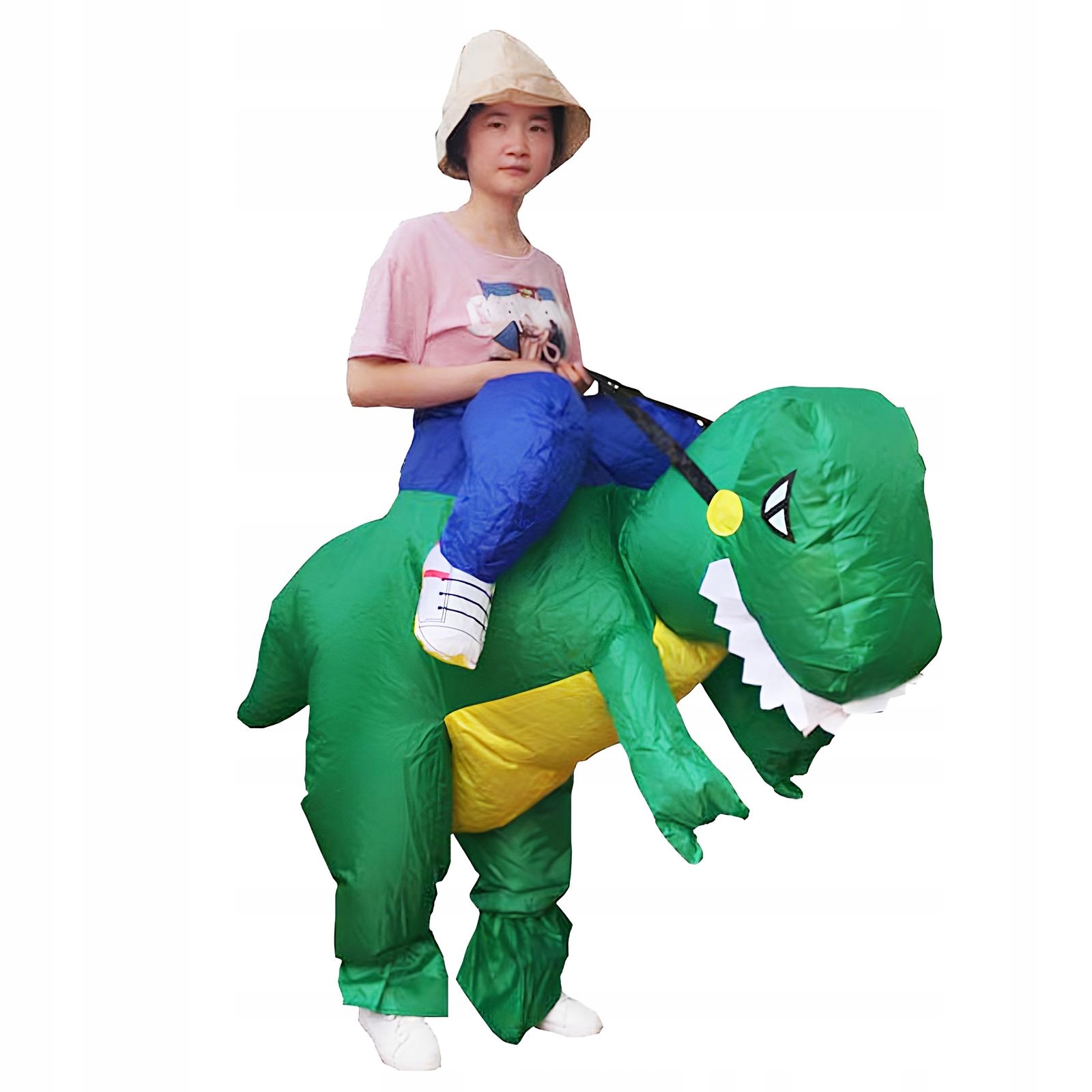 Nafukovací kostým zeleného dinosaura Resteq pro dospělé na cosplay