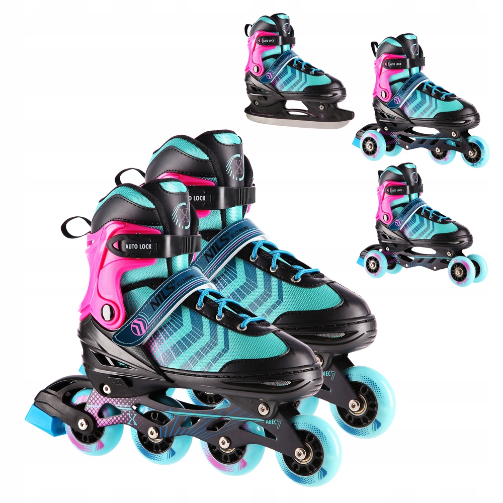 4v1 Brusle 2v1 Kolečkové Brusle Rekreační Brusle Na Led Nastavitelné s vyměnitelnou plochou Nils