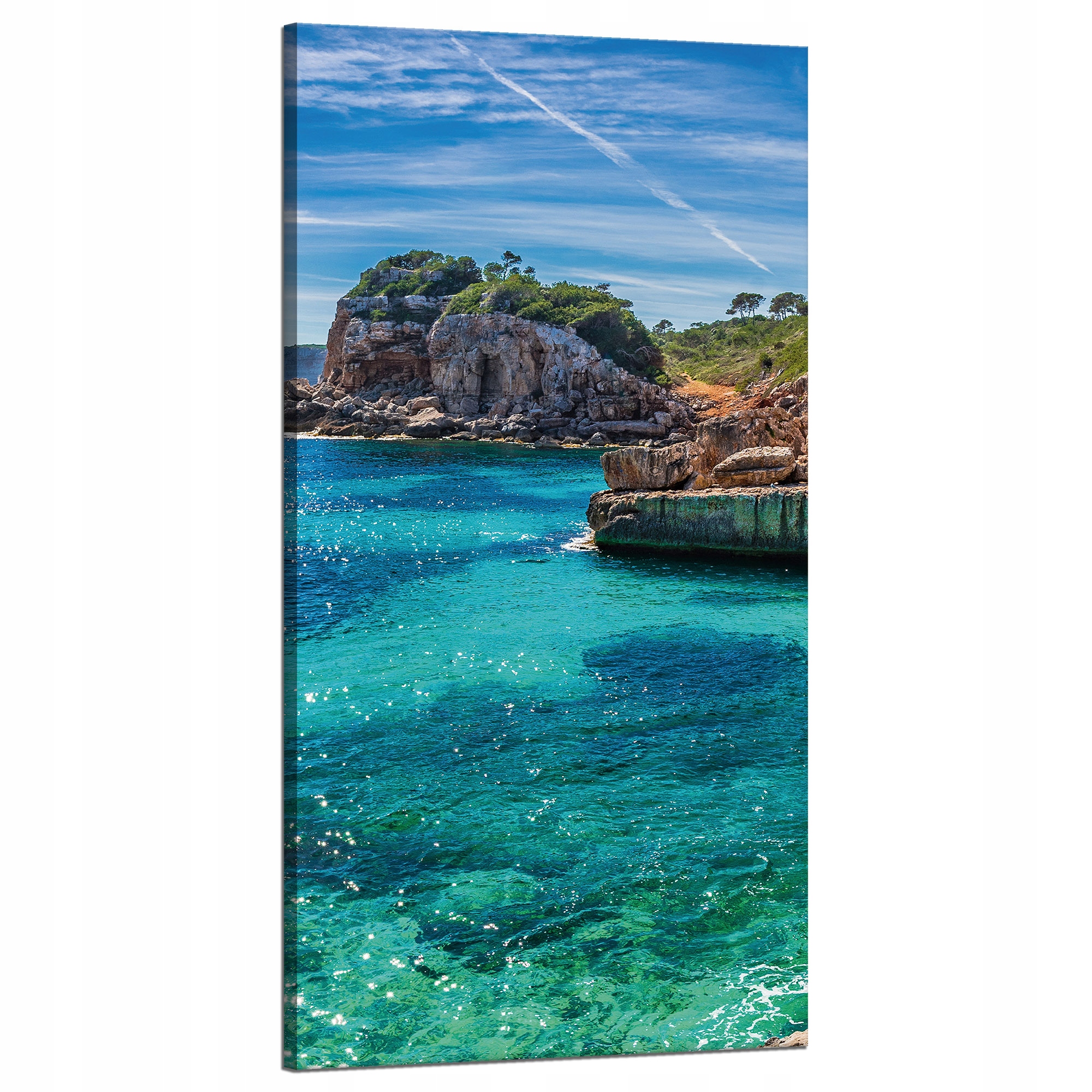 Obraz na plátně Krajina Skály Voda Stromy Slunce 60x120 cm