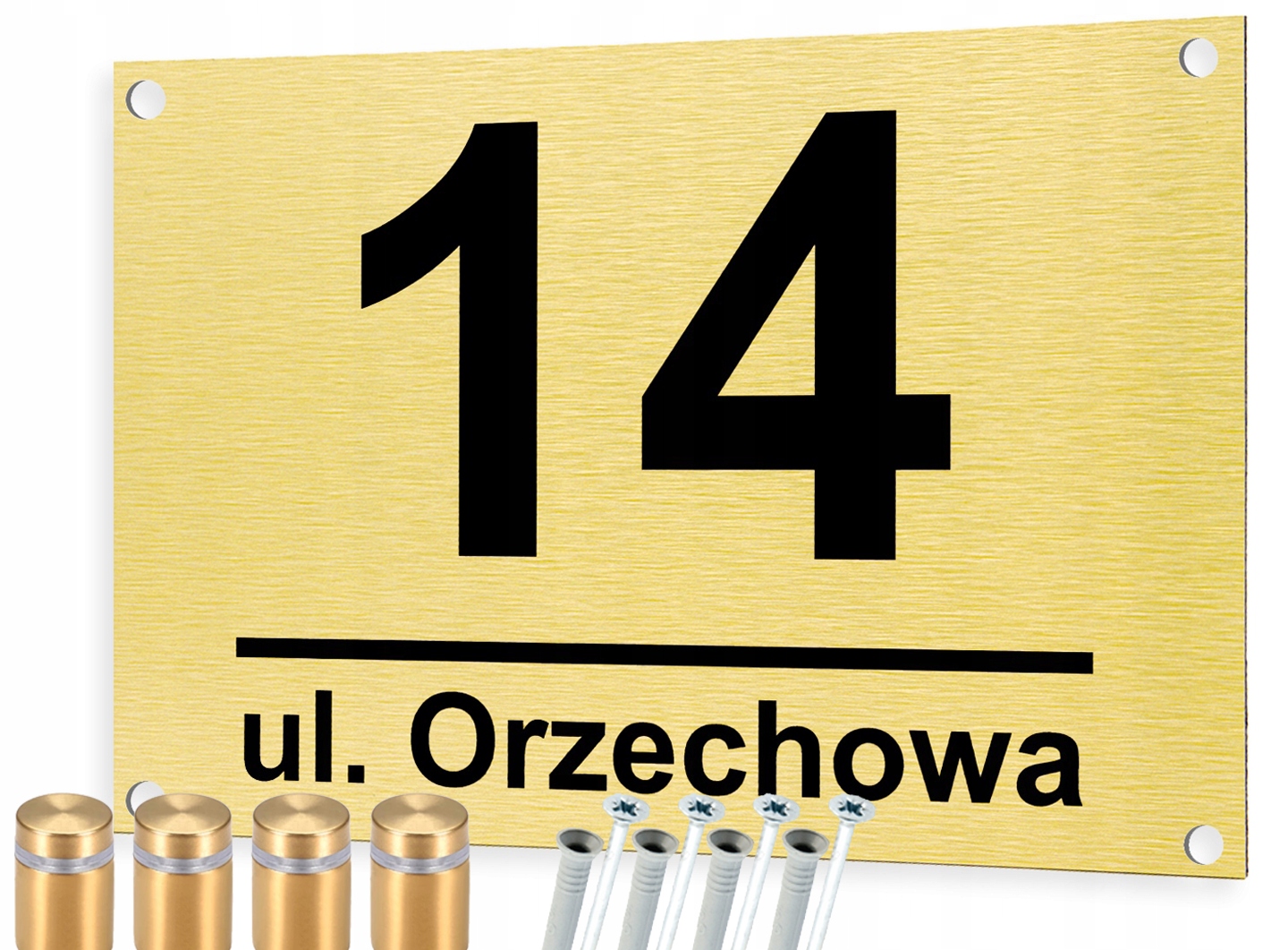 

Tabliczka Adresowa Aluminiowa Numer domu +dystanse