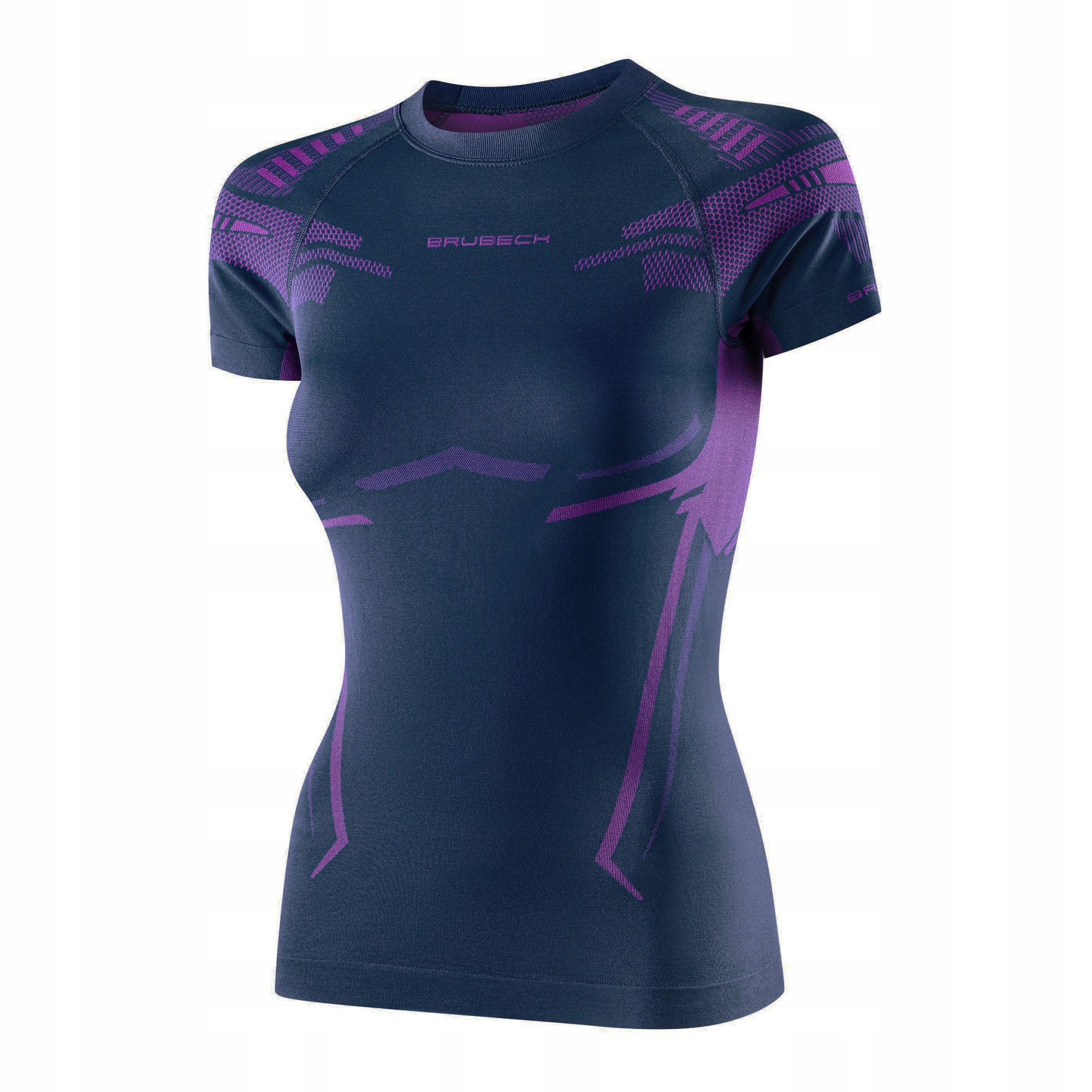 Koszulka t-shirt termoaktywna termiczna Brubeck Dry krótki rękaw Fiolet S