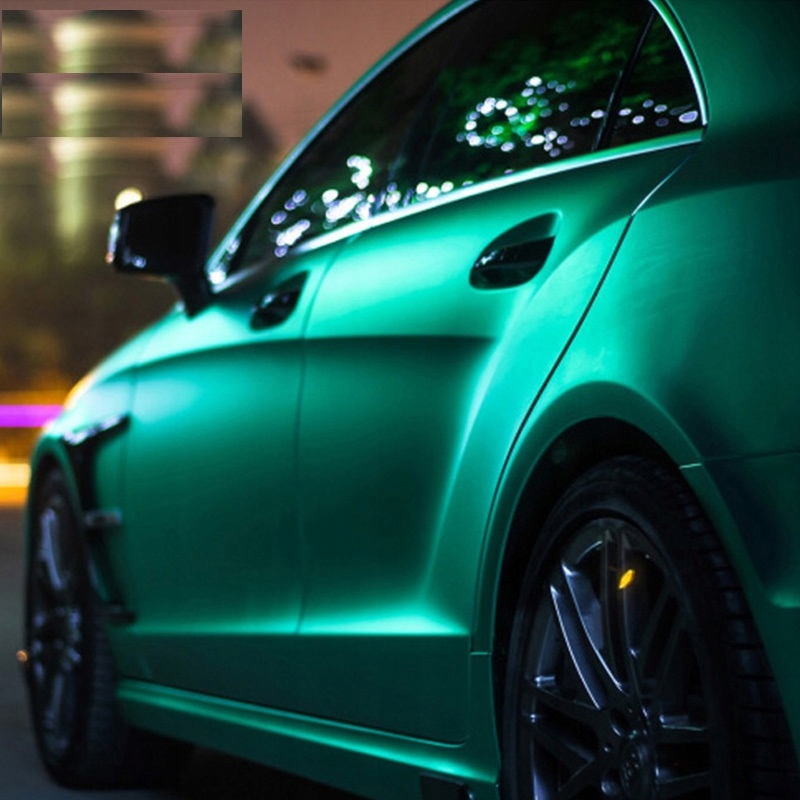 FOLIA OKLEINA ZIELONA PERŁA CHROM MAT SATYNA Długość 50 cm