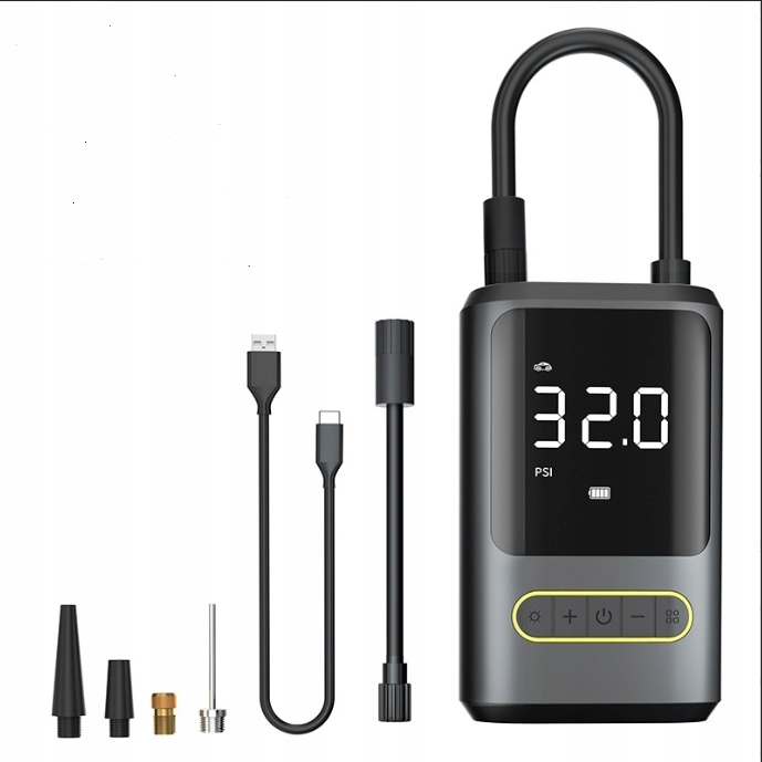 WIELOFUNKCYJNA NADMUCHIWANA POMPKA SAMOCHODOWA ELEKTRYCZNA LED 4000mA